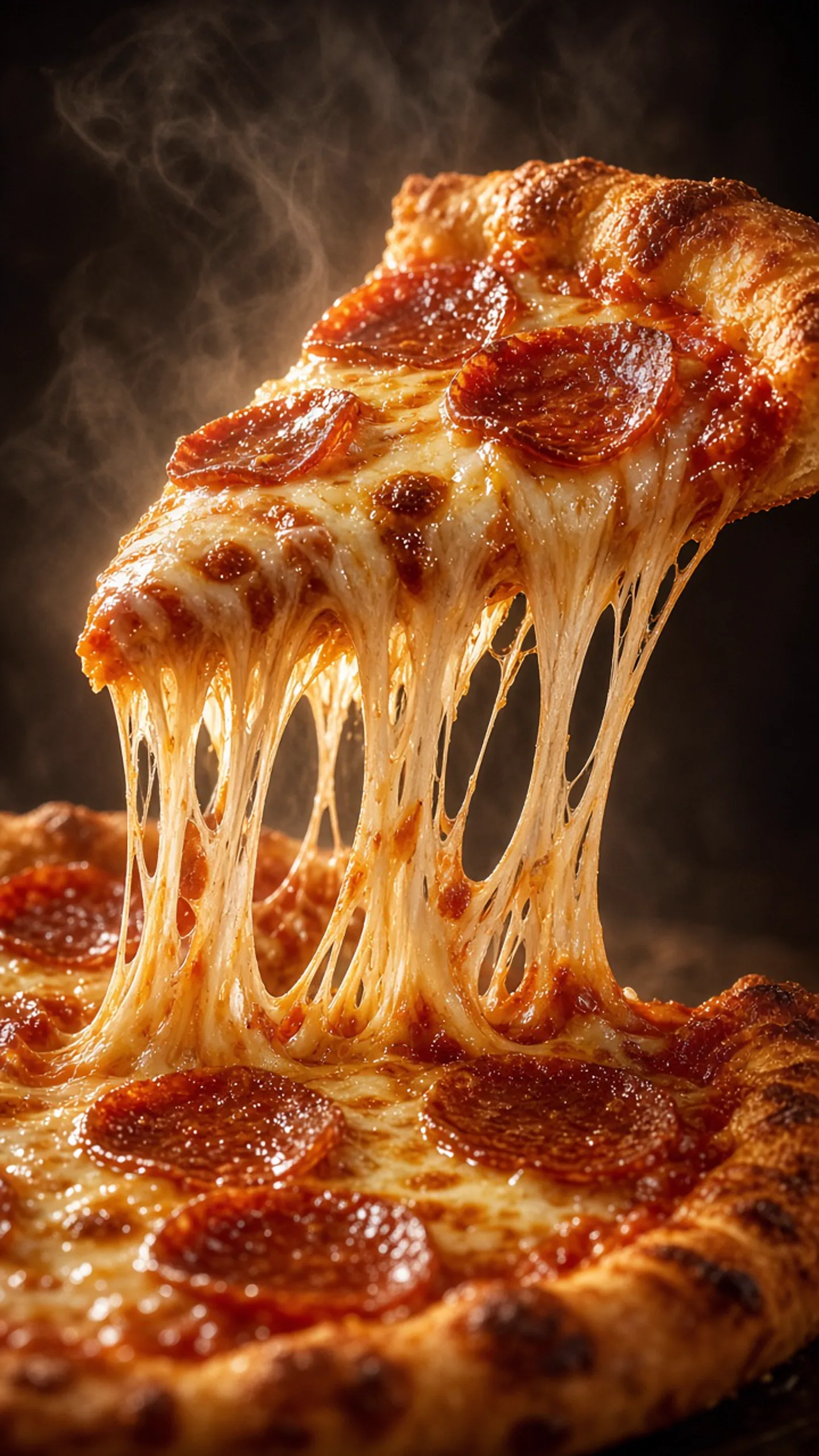 Part de pizza pepperoni chaude avec fromage fondant